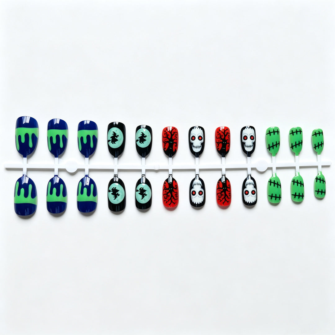Halloween-Themed Artistic Nail Art