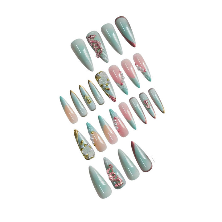 Decorative Long Stiletto Press-On Nail Art Kalsten