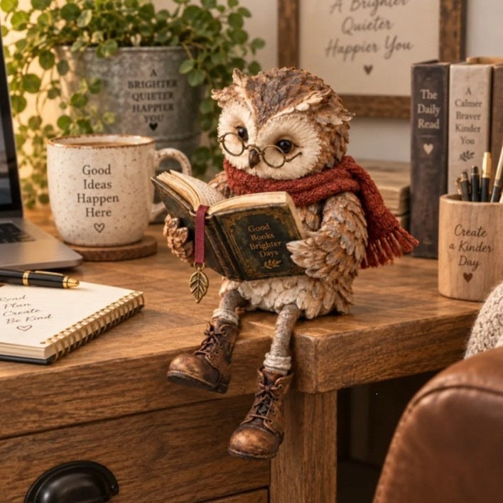 Figurine Reading Owl Kalsten
