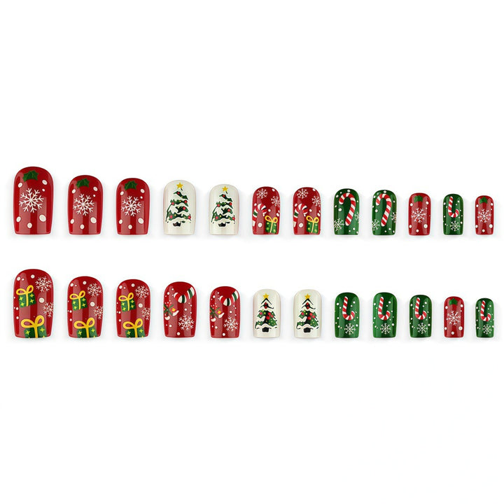 Artificial nails with festive Christmas designs Kalsten
