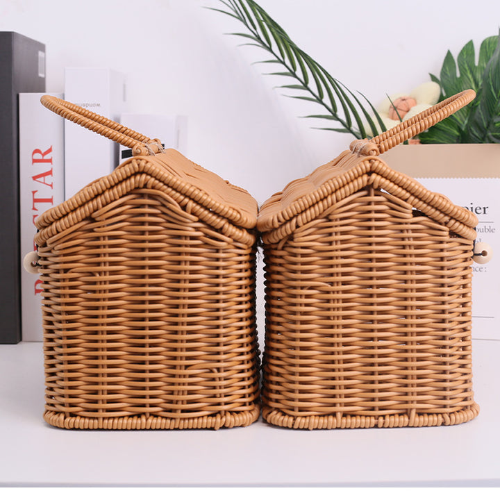 Charming Woven Storage Basket with Lid Kalsten