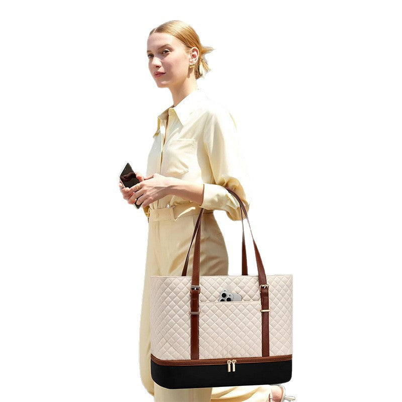 Insulated picnic tote bag with multi-layer inner compartment Kalsten