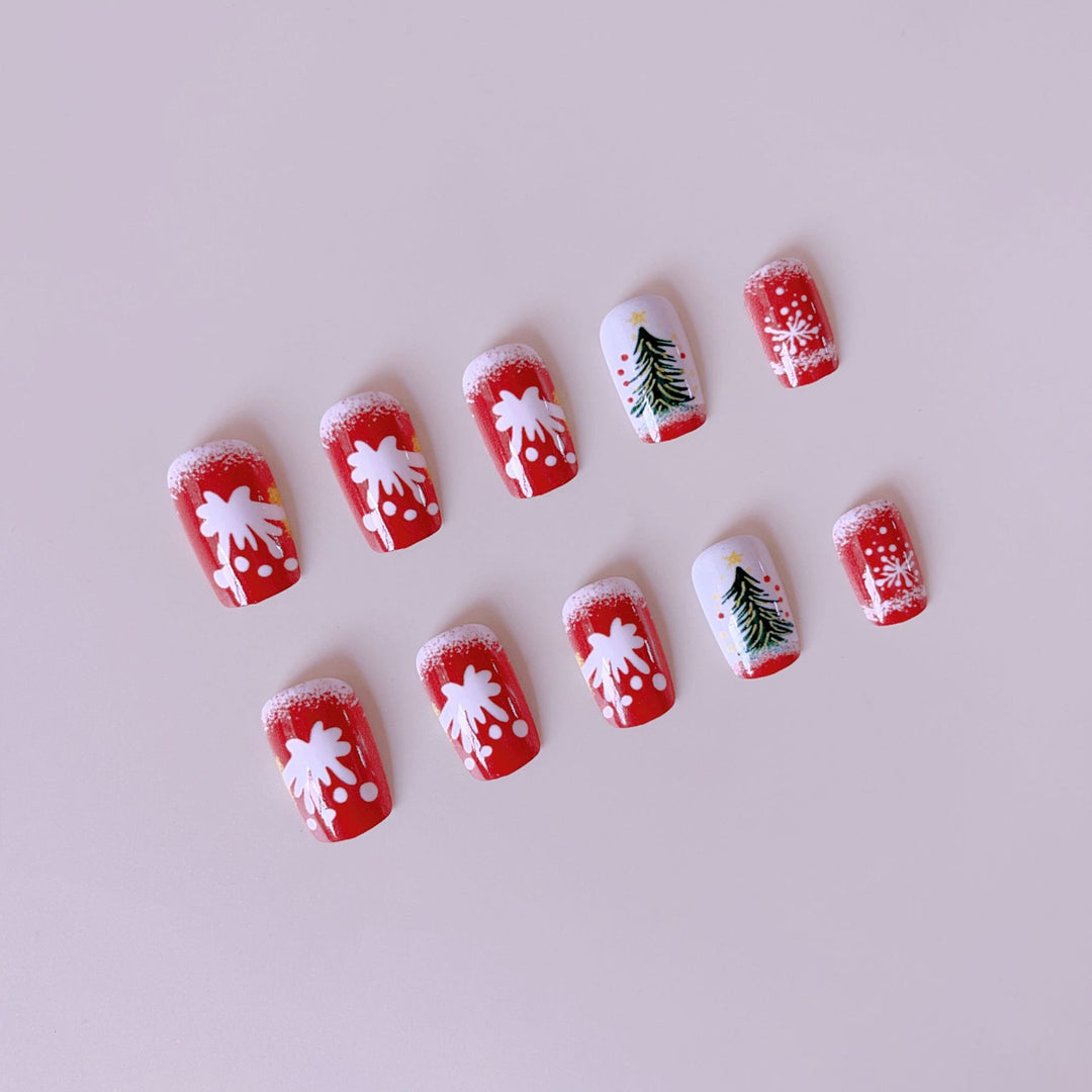Artificial nail set with festive Christmas design Kalsten
