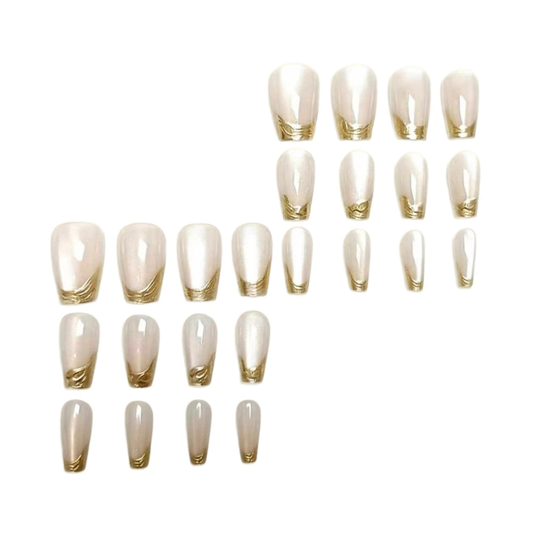Premium Glossy French Tip Nail Extensions Kalsten