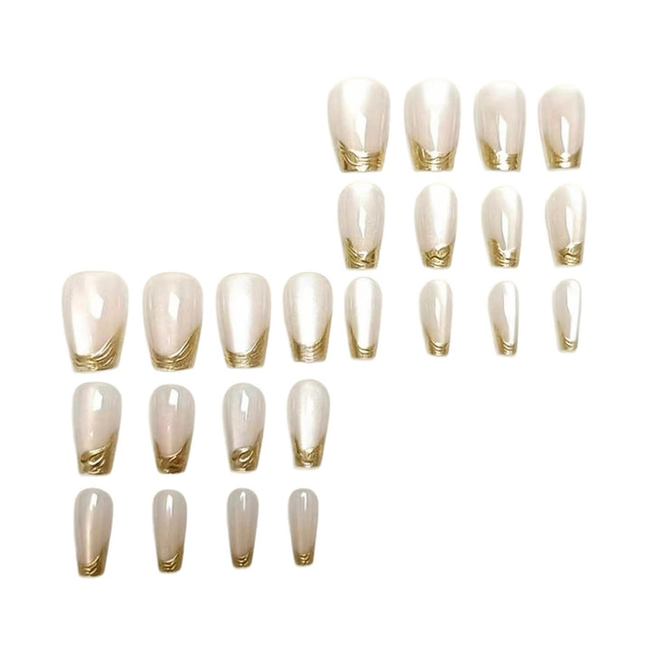 Premium Glossy French Tip Nail Extensions Kalsten