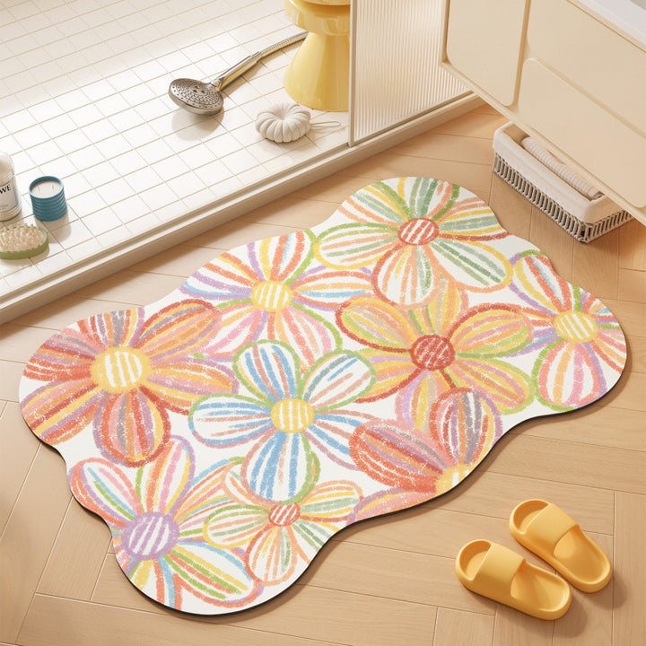 Floral-Themed Soft Bath Mat