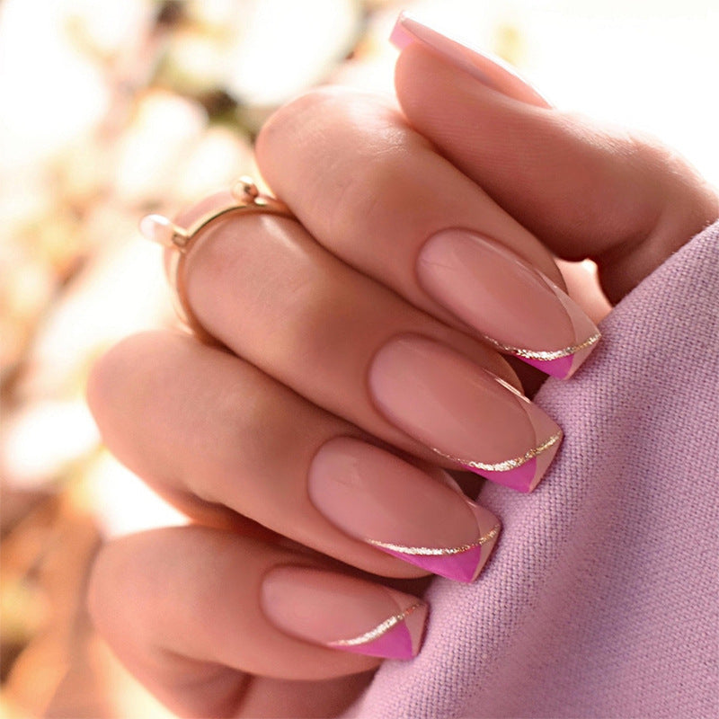 Artificial nail set with elegant gradient and glitter details Kalsten
