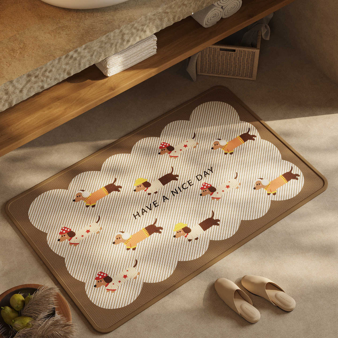 Playful Dog-Themed Bath Mat