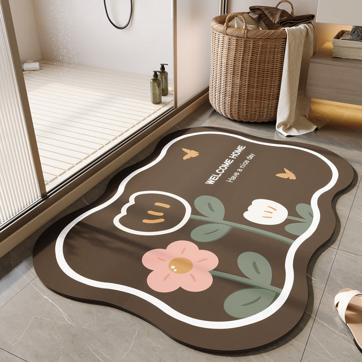 Decorative Floral Bath Mat Kalsten