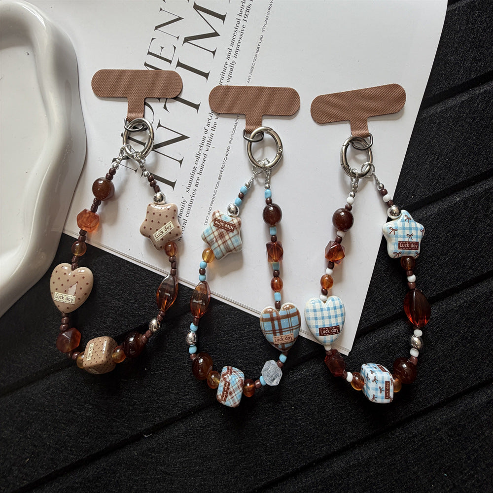 Decorative Heart and Star Charm Keychain Kalsten