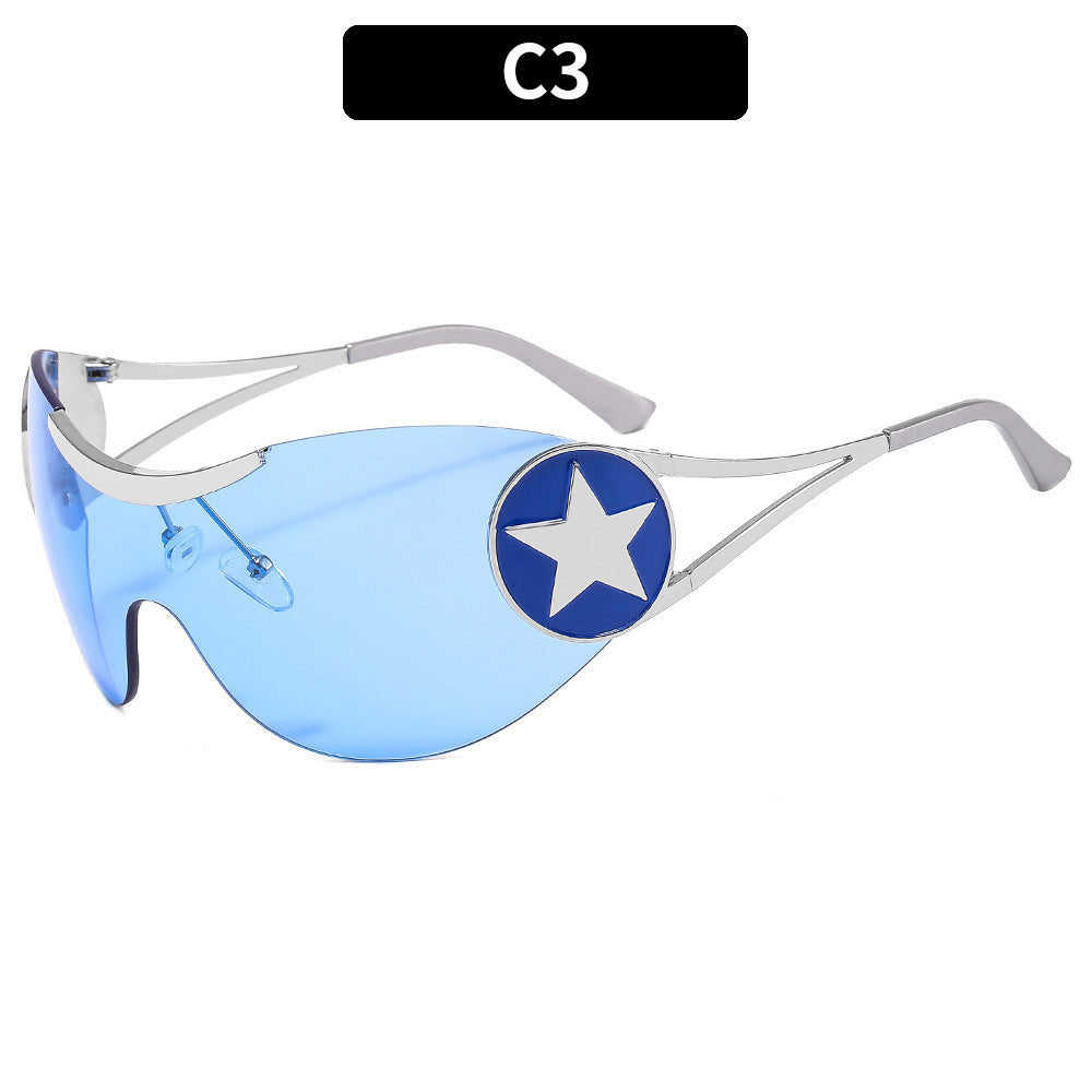 Star-Detail Shield Sunglasses