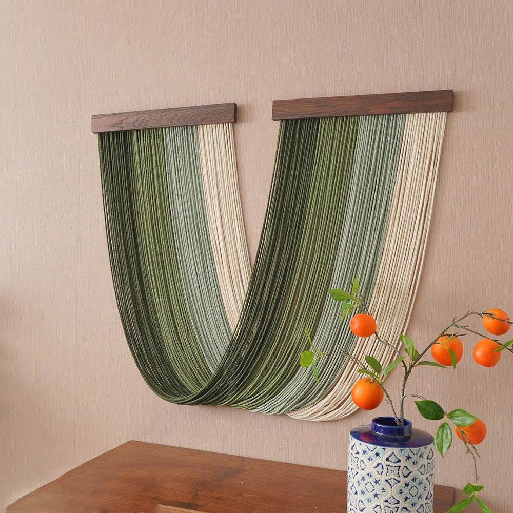 More elegant macrame wall hanging with wooden frame