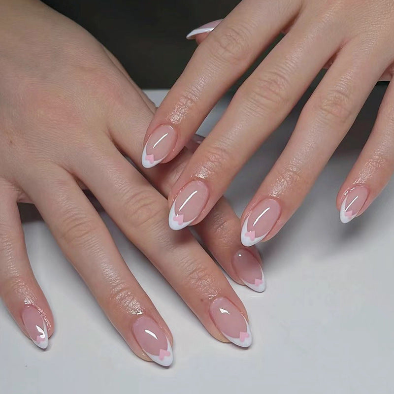 Elegant Press-On Nail Tips with Gold Accents Kalsten
