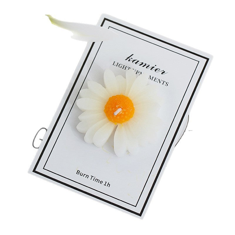 Flower-shaped scented candle