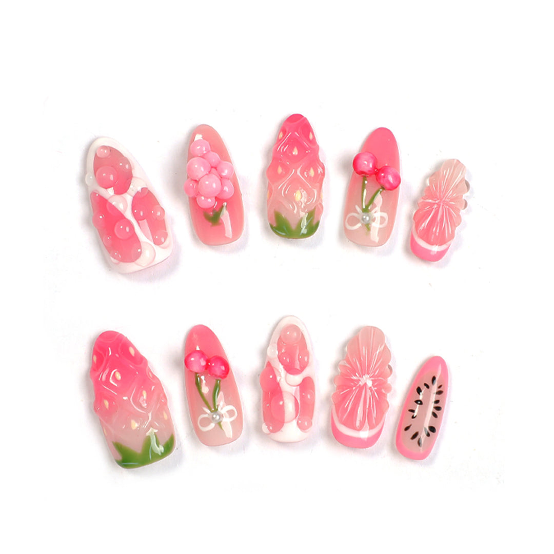 Creative Nail Set with fruity and floral designs Kalsten