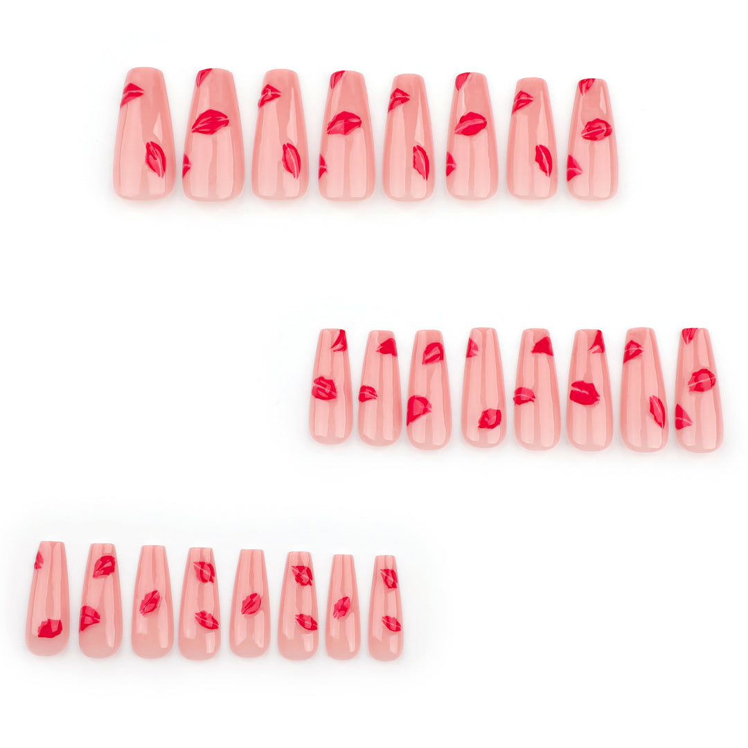 Artful Nail Extensions with Lip Design Kalsten