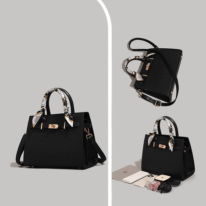 Textured Crocodile-Patterned Handbag Kalsten