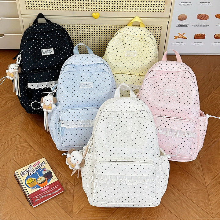 Playful Polka Dot Printed Backpack Kalsten