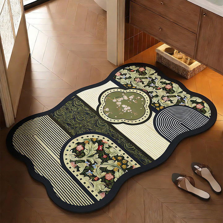 Floral Design Bathroom Mat Kalsten