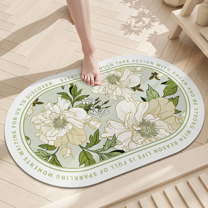 Floral Mosaic Bathroom Mat Kalsten
