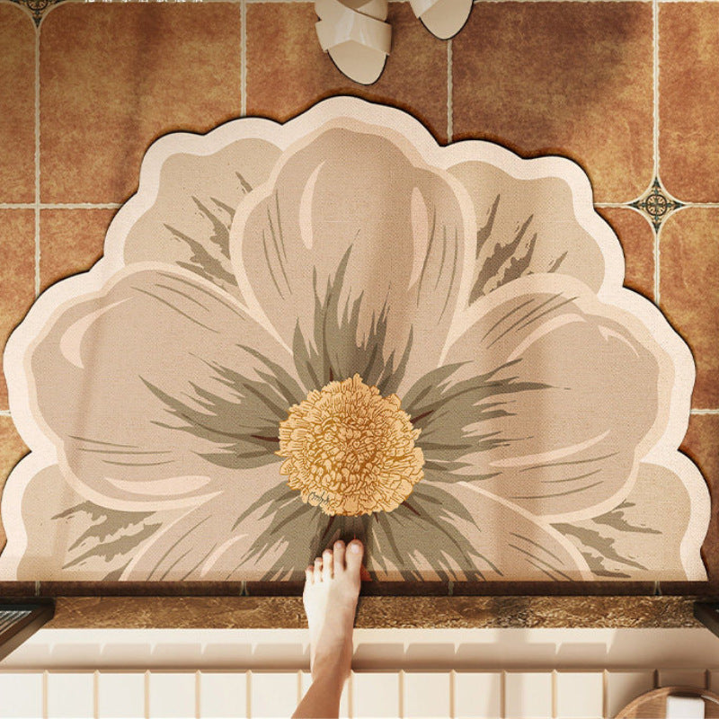 Floral Design Bath Mat Kalsten