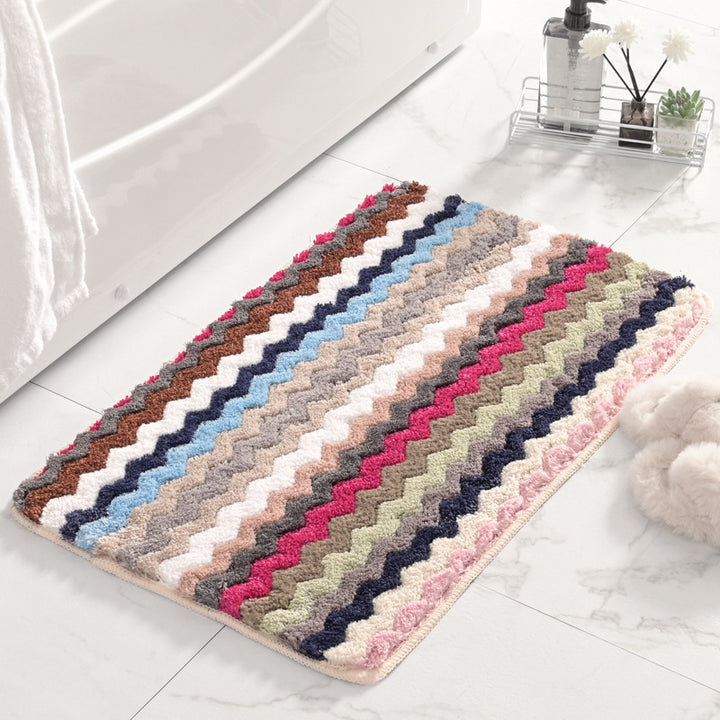 Fringed Chevron Bath Mat Kalsten