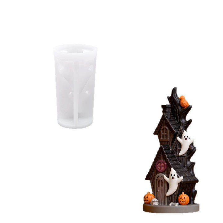 Silicone casting mold for detailed resin Halloween miniature house and figure molds