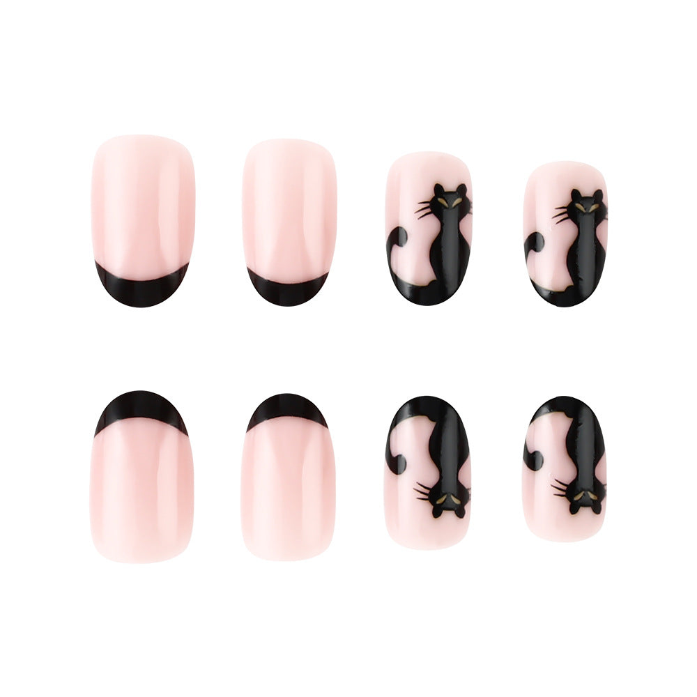 Artistic Cat-Themed Press-On Nails Kalsten