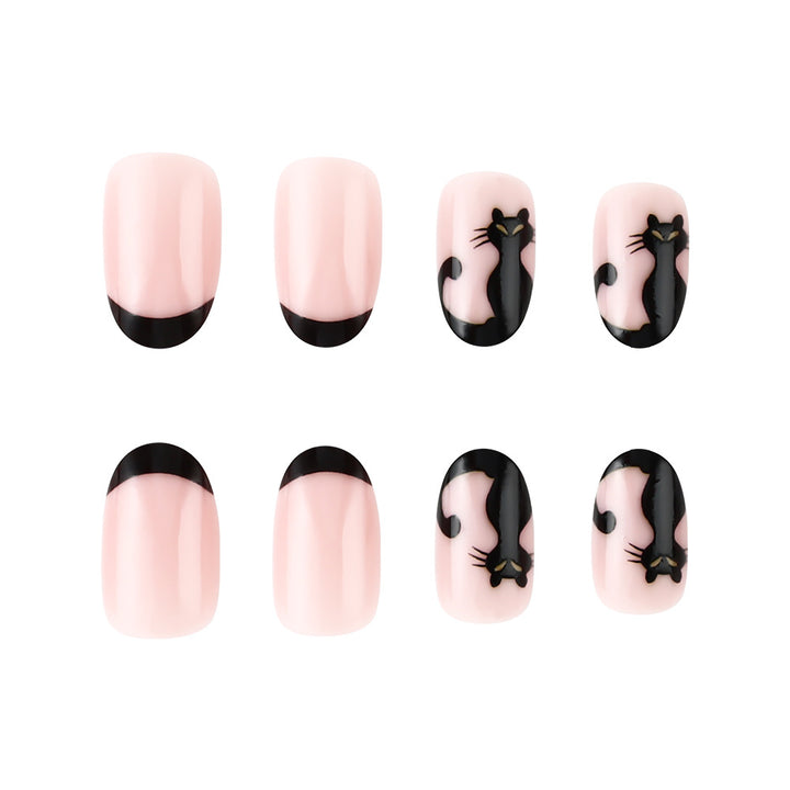 Artistic Cat-Themed Press-On Nails Kalsten