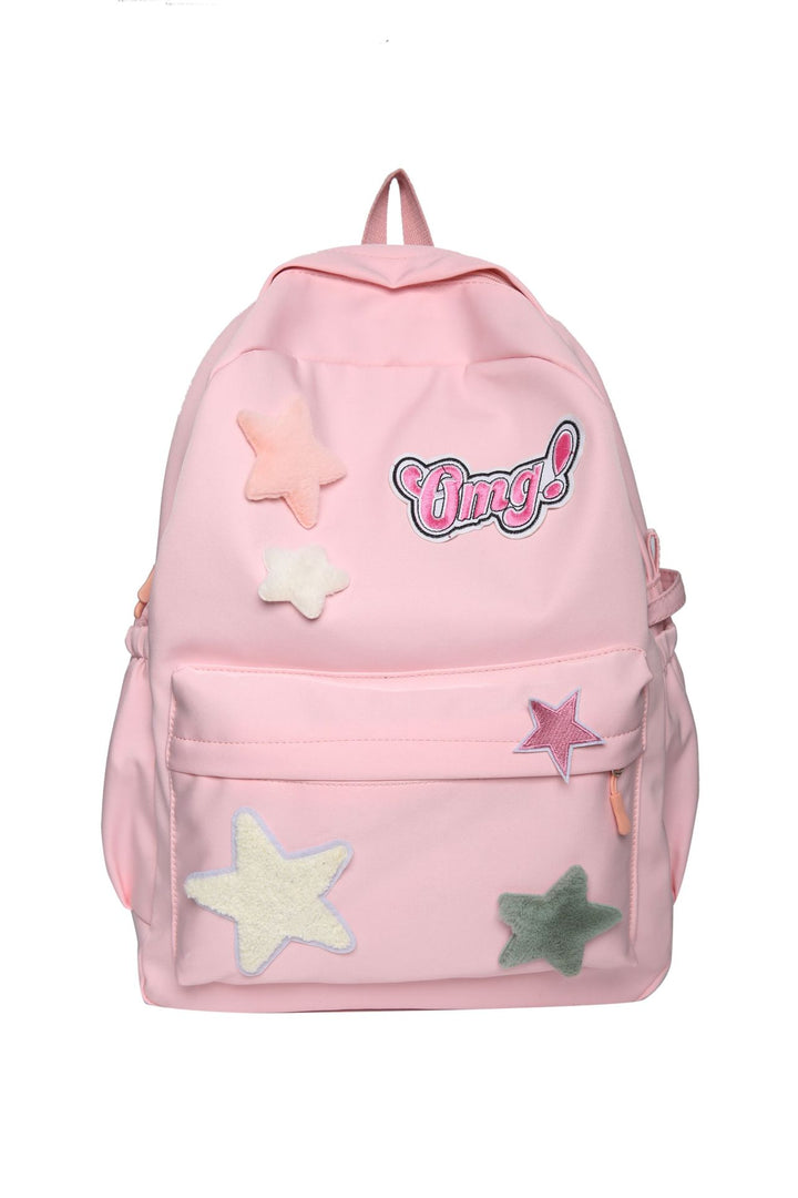 Fun Embroidered Star-Themed Backpack