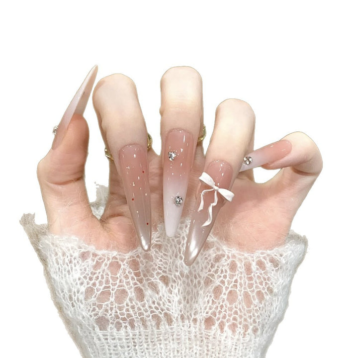 Long Stiletto Press-On Nails with Decorative Accents Kalsten