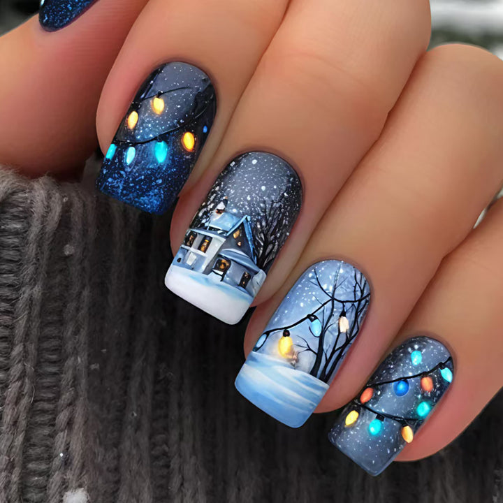 Winter Art Nails with Festive Snow Motif Kalsten