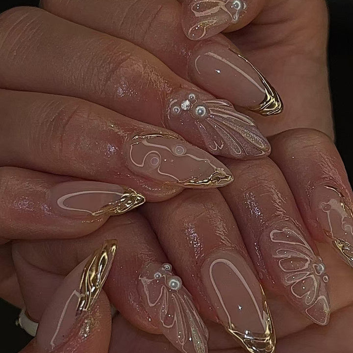 Artistic fingernails with curved decorations Kalsten