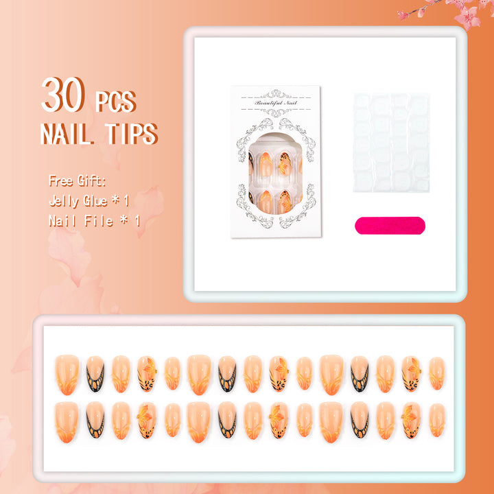 Artistic Floral Press-On Nail Art