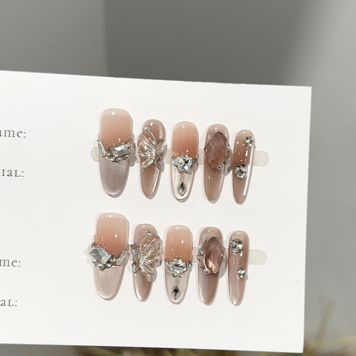 Decorative Long-Lasting Press-On Nail Set