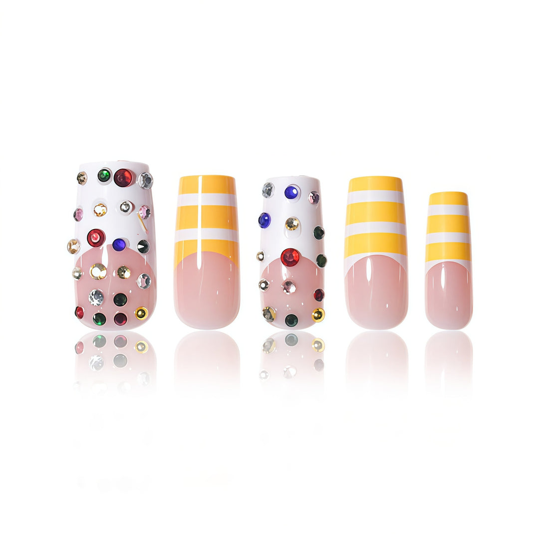 Decorative Long Press-On Nail Set Kalsten
