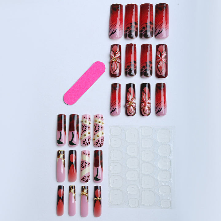 Artificial nails with luxurious flower and animal design Kalsten