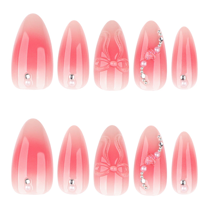 Artful nail extensions with delicate floral accents and glitter Kalsten