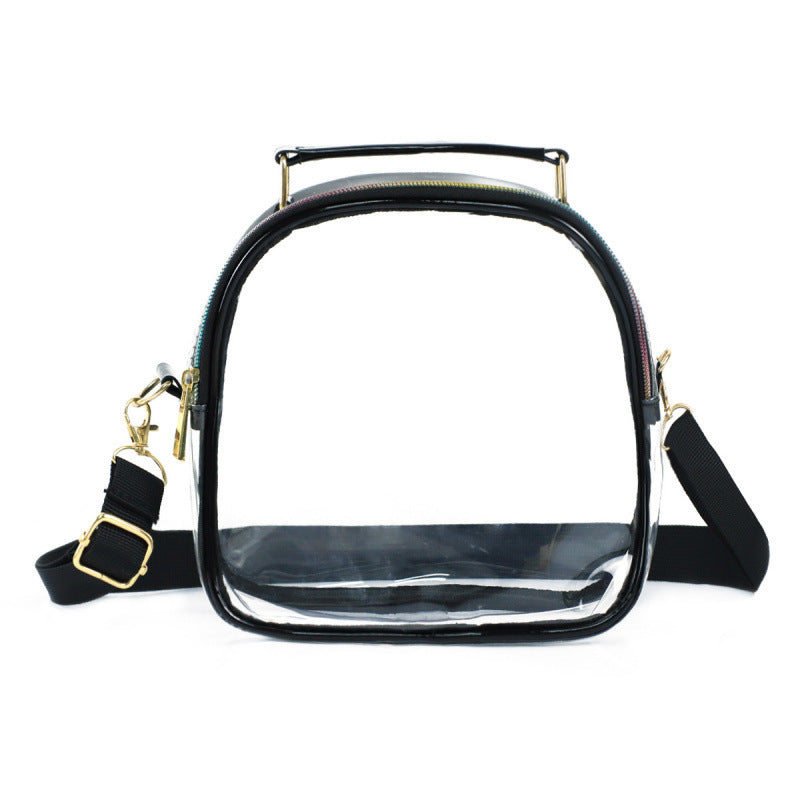 Transparent shoulder bag with double zipper Kalsten