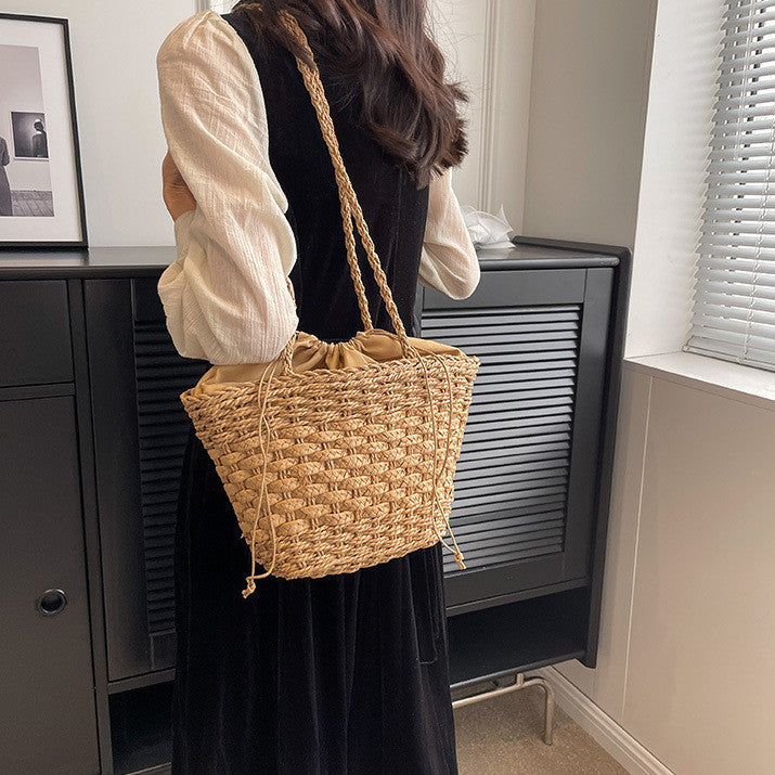 Hand-knotted straw tote bag Kalsten
