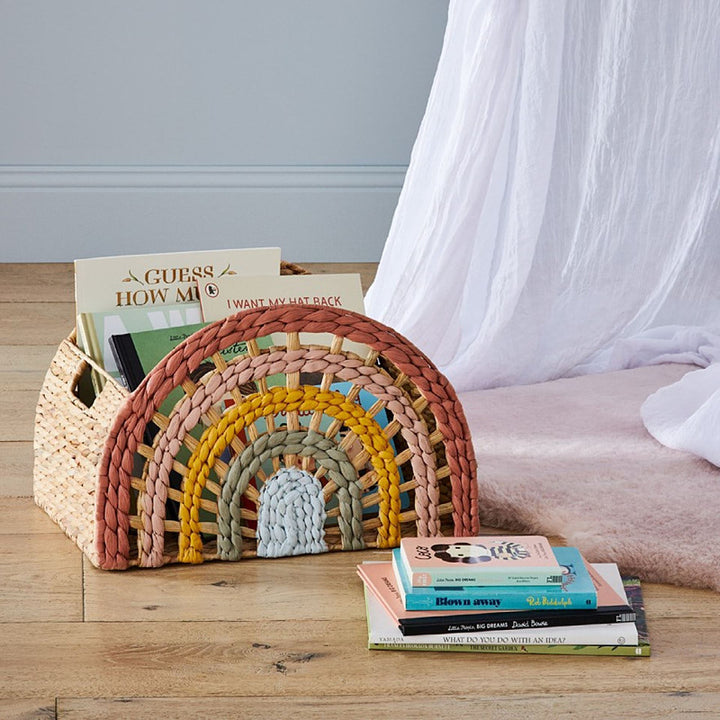 Playful storage basket in rainbow design Kalsten