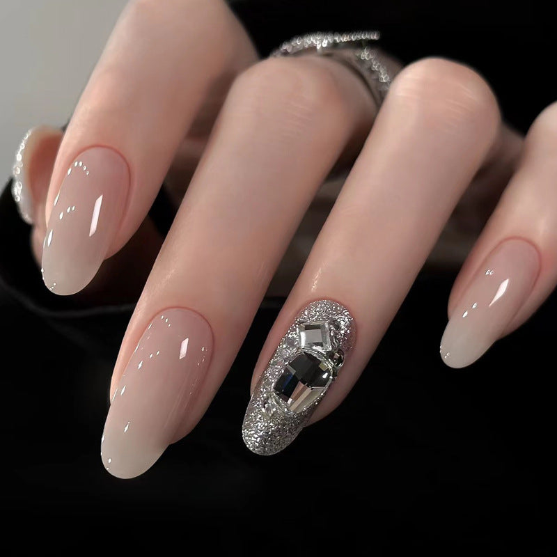 Elegant Press-On Nail Tips with Gold Accents Kalsten
