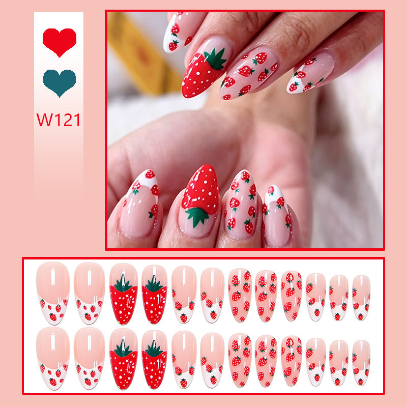 Artificial nail set with fruity strawberry pattern Kalsten