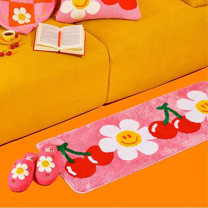 Floral Turtle-Shaped Bath Mat