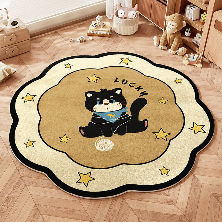 Playful Animal-Themed Round Area Rug