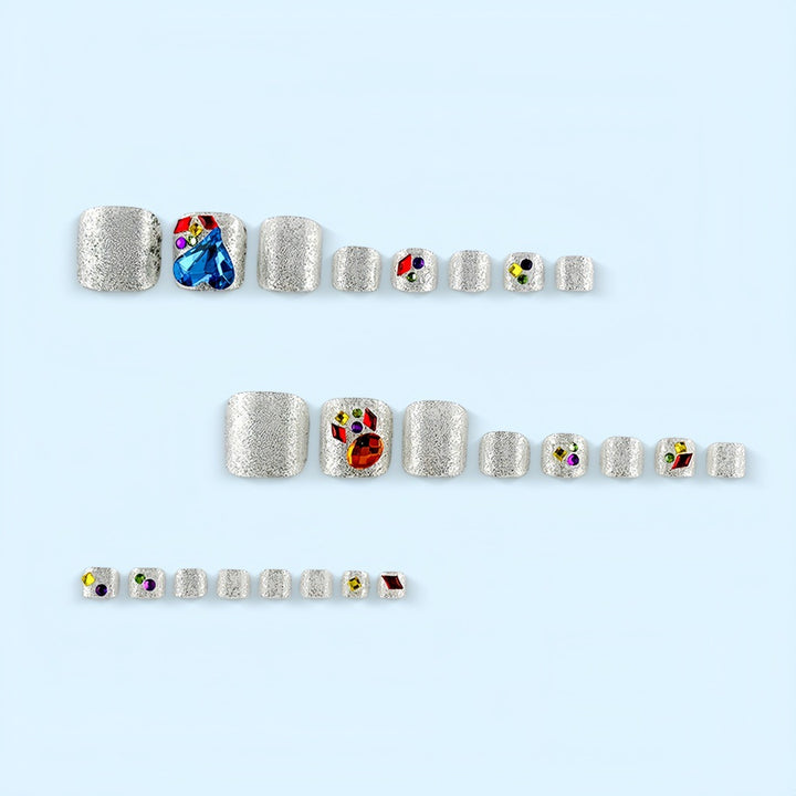 Artificial nails with sparkling rhinestone applications Kalsten