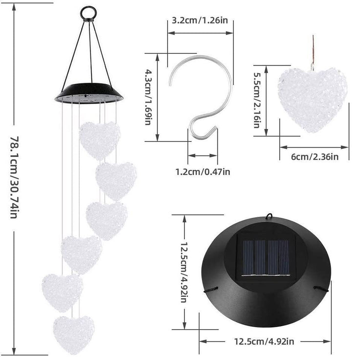 Solar-Powered Hanging Hummingbird LED Wind Chime With Color-Changing RGB Acrylic Birds And Weatherproof Top Kalsten
