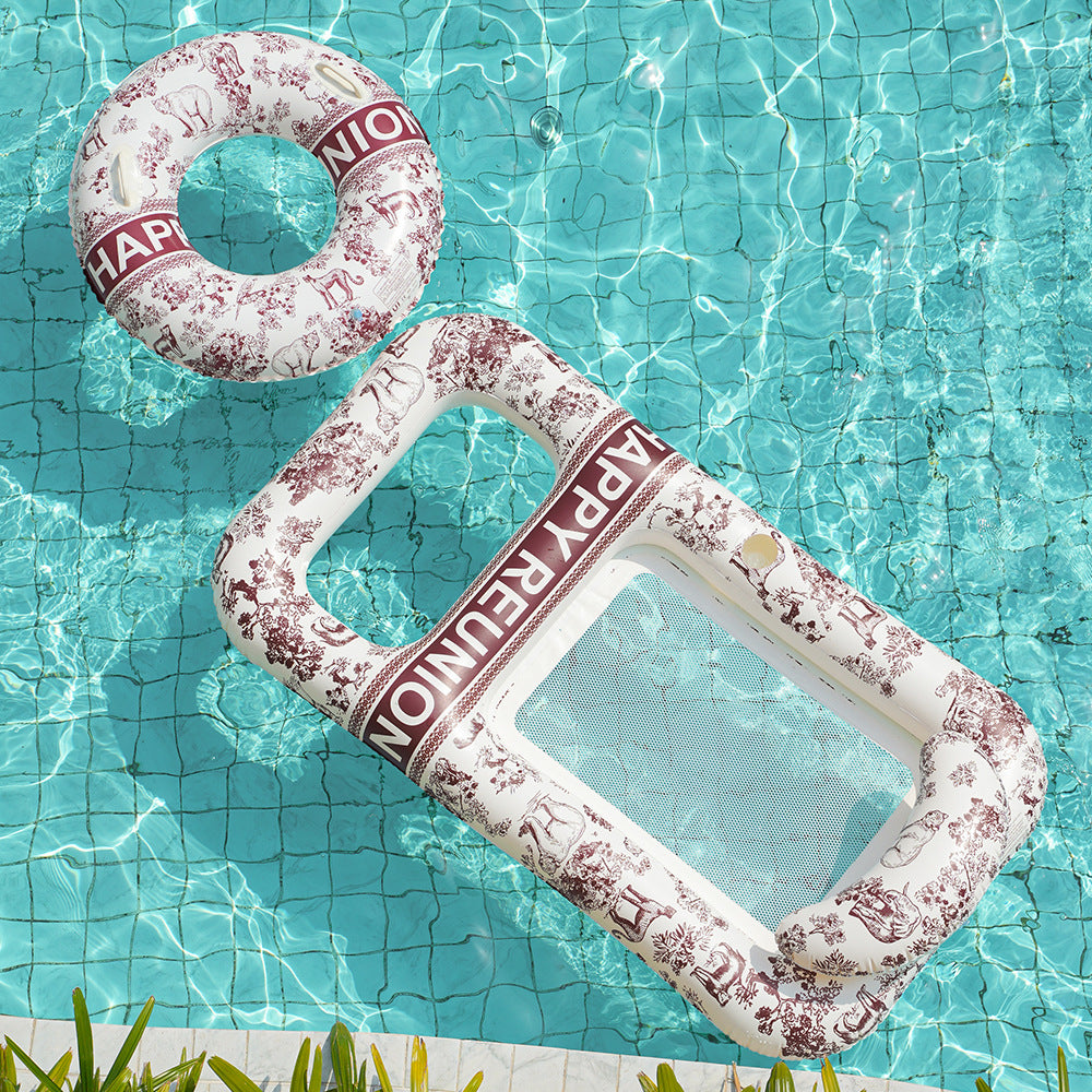 Unisex Elegant Swim Ring with Floral Motifs Kalsten