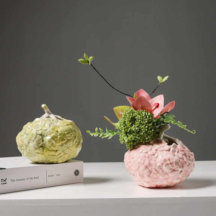 Textured Floral Decorative Ceramic