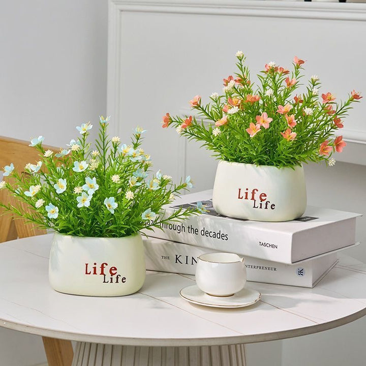 Decorative Potted Faux Flower Arrangement